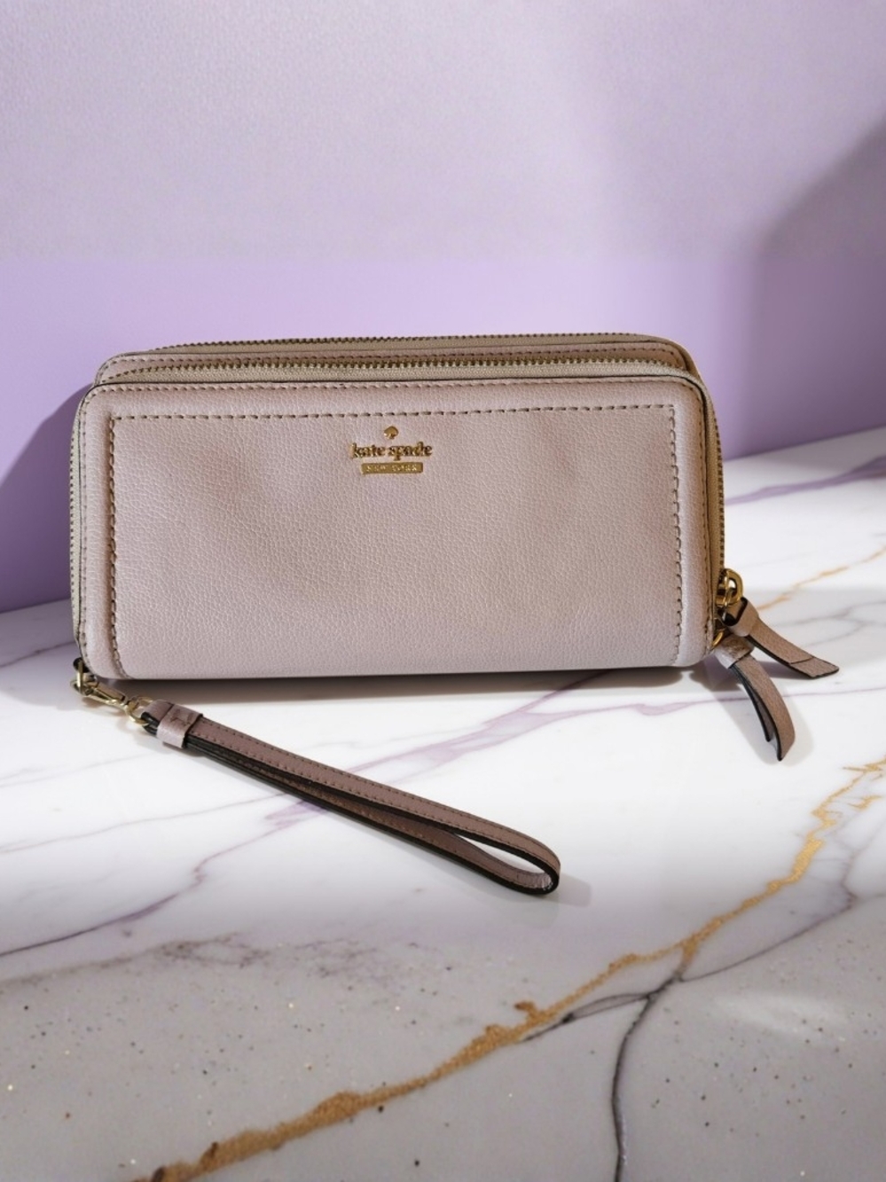 Kate Spade Blush Pink Leather Wristlet Wallet